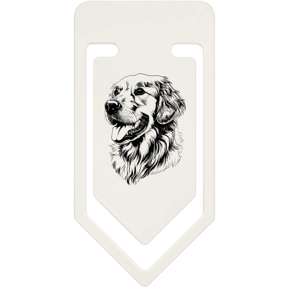 'Golden Retriever Portrait' Plastic Paper Clips (CC051237)