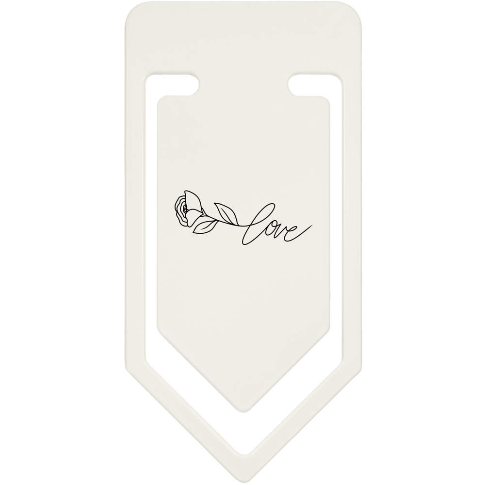 'Rose Love Text' Plastic Paper Clips (CC051912)