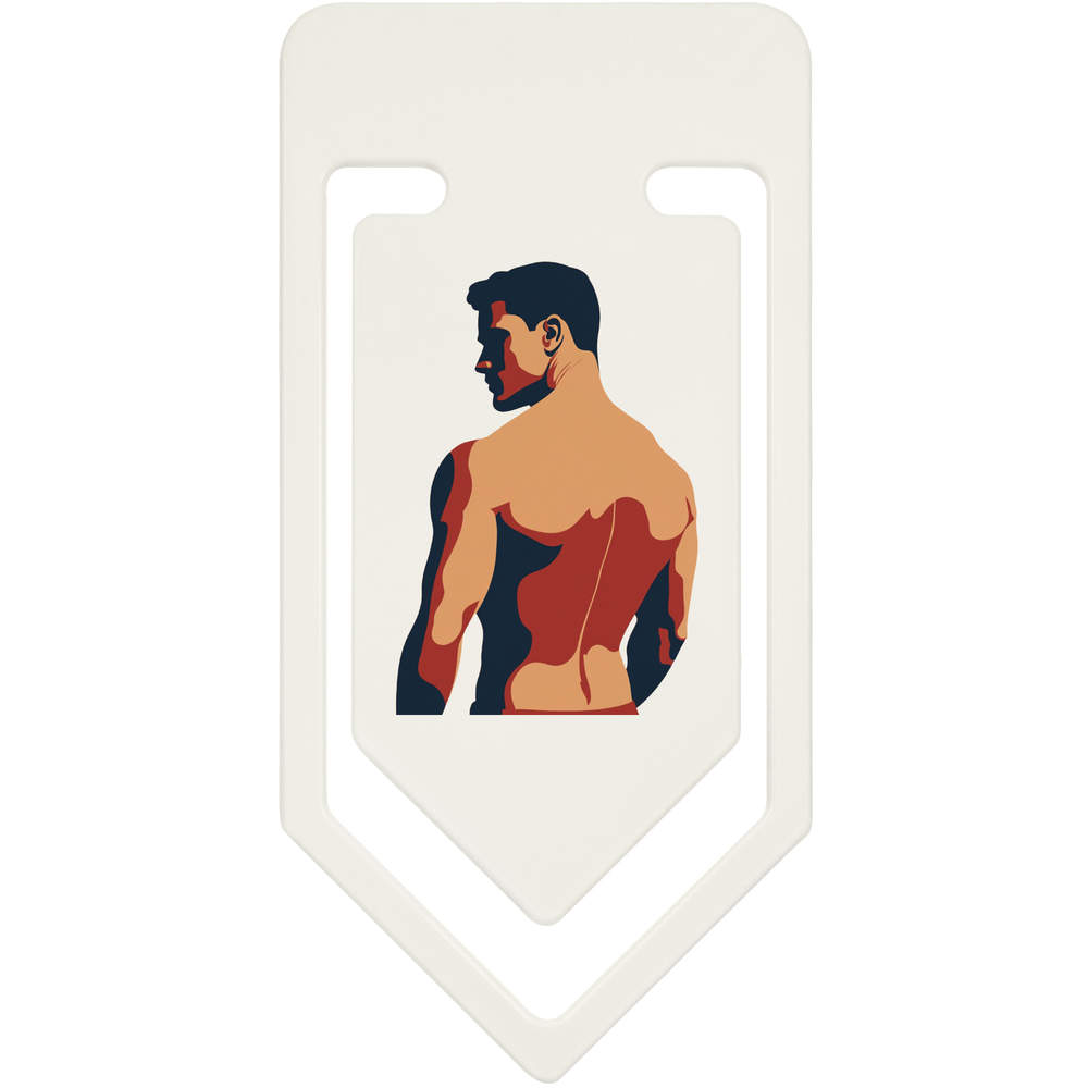 'Minimalist Muscular Man ' Plastic Paper Clips (CC052042)
