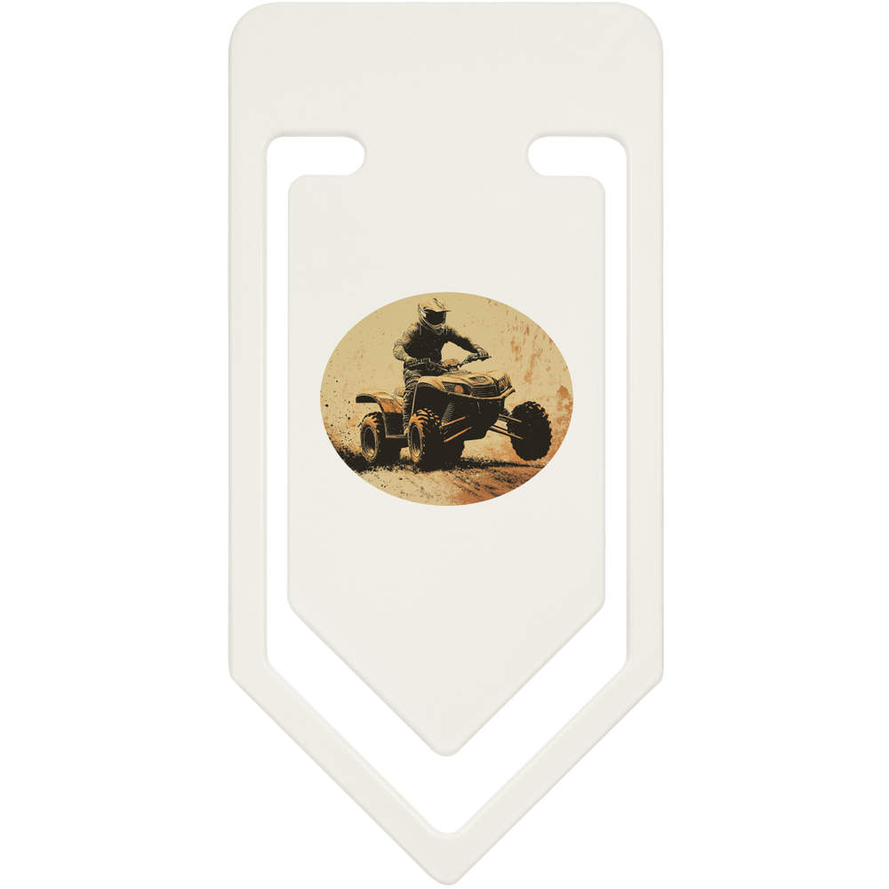 'Quad Bike Rider' Oversized Paper Clip - Plastic Bookmark / Document Clip for School and Office (CC052043)