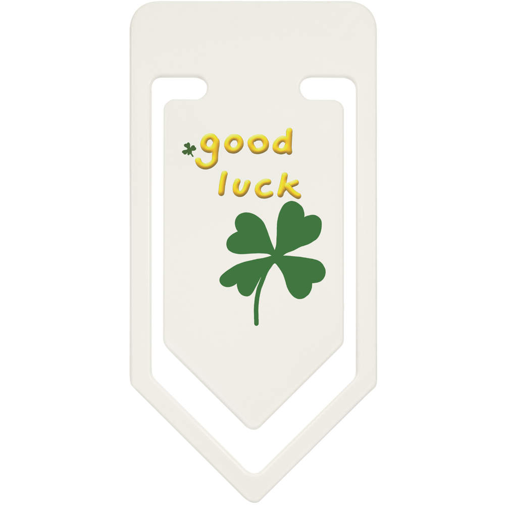 'Good Luck Four Leaf Clover' Plastic Paper Clips (CC052631)