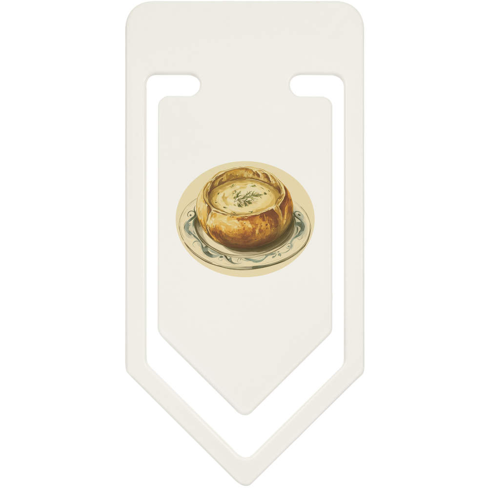 91mm 'Sourdough Bread Bowl Filled with Creamy Soup' Large Plastic Paper Clip (CC00096506)