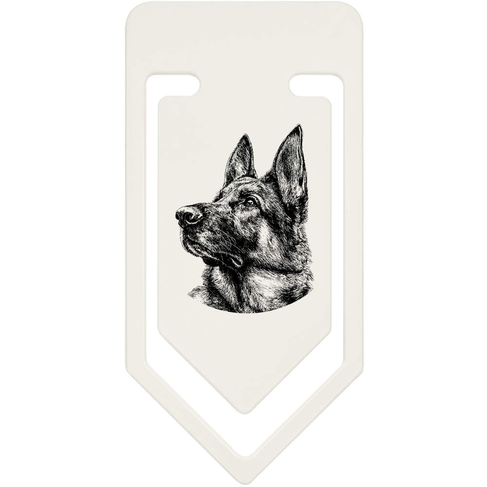 'German Shepherd Portrait Side View' Plastic Paper Clips (CC056325)