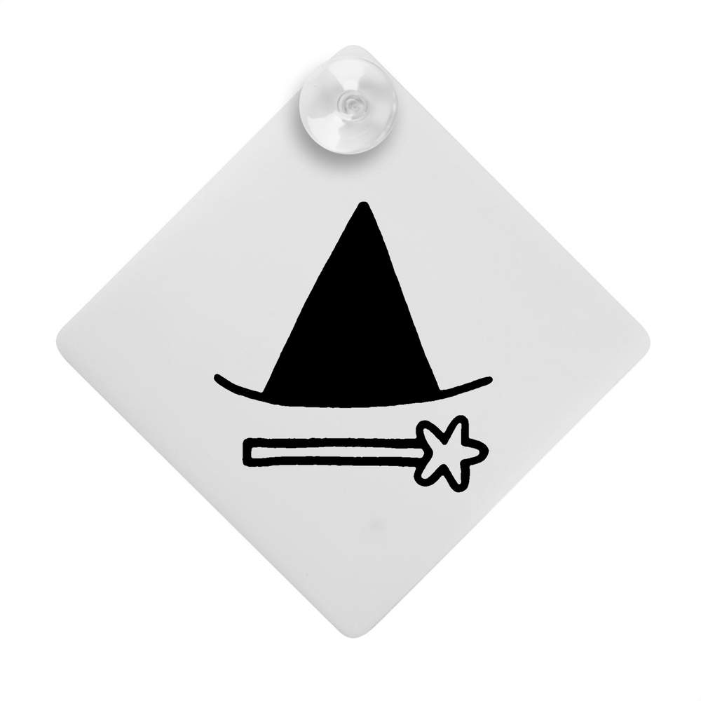 'Witch Hat & Wand' Suction Cup Car Window Sign (CG00004242)