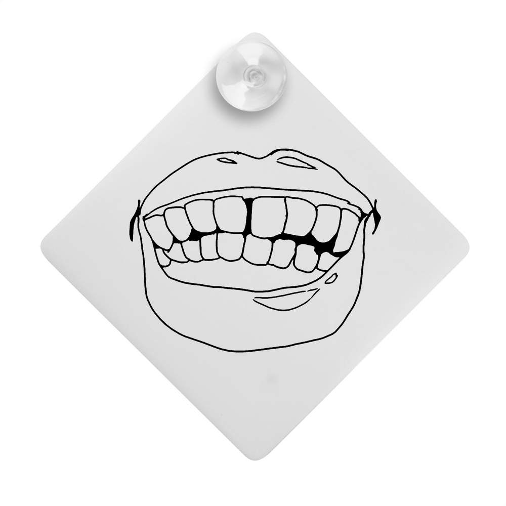'Mouth Showing Teeth' Suction Cup Car Window Sign (CG00006376)