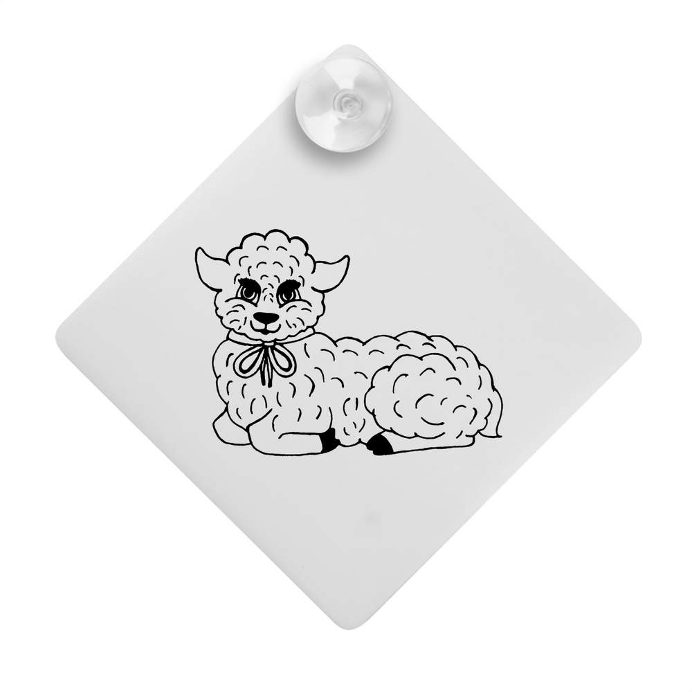 'Sitting Sheep' Suction Cup Car Window Sign (CG00007417)