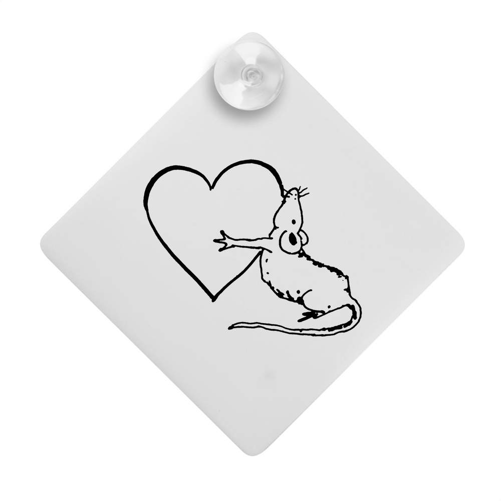 'Rat Hugging Heart' Suction Cup Car Window Sign (CG00008352)