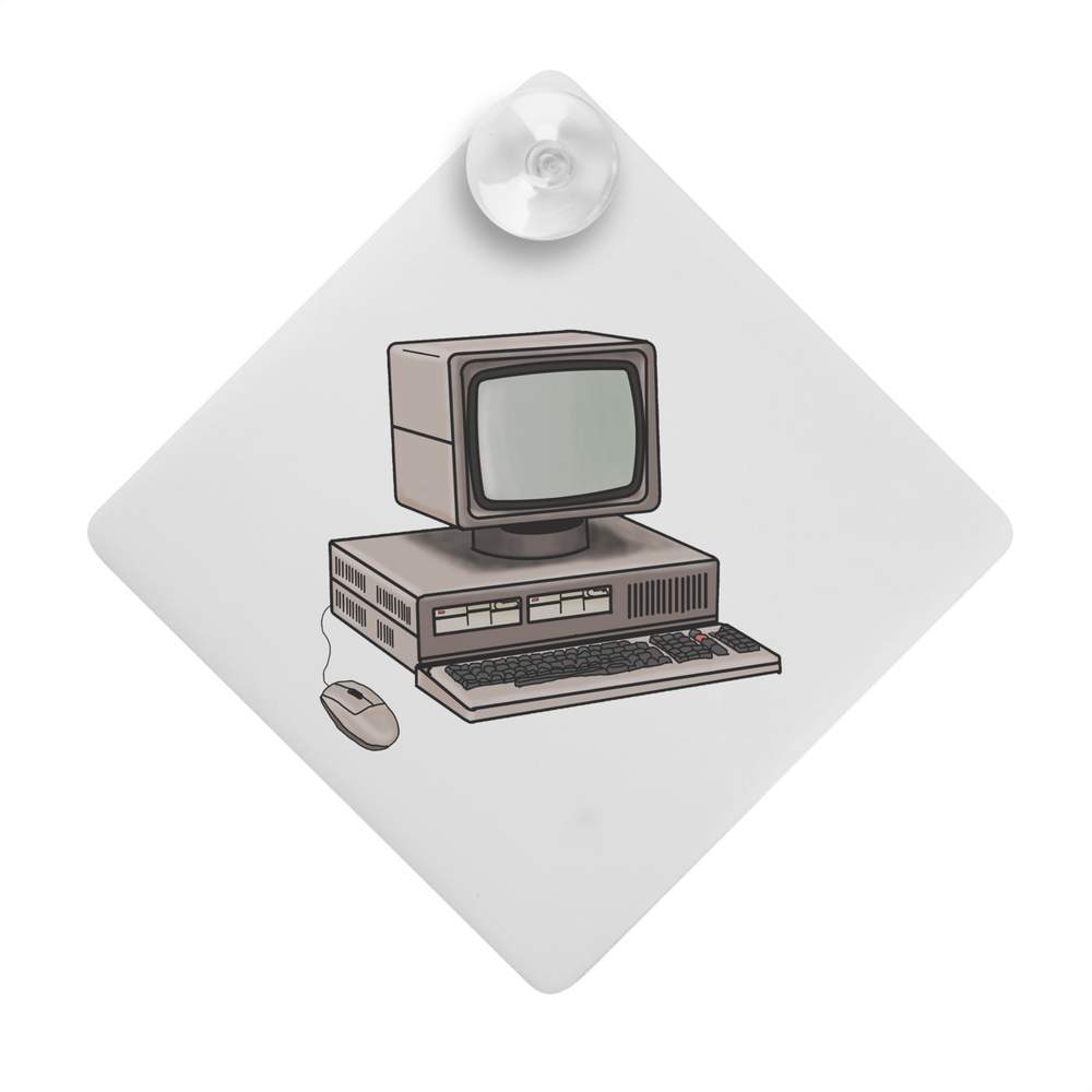 'Retro Computer' Suction Cup Car Window Sign (CG00009450)