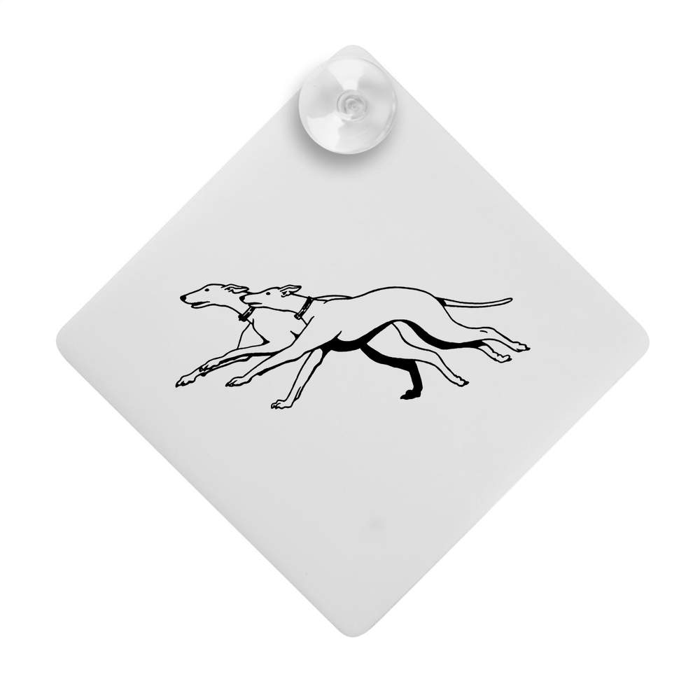 'Running Greyhounds' Suction Cup Car Window Sign (CG00011416)