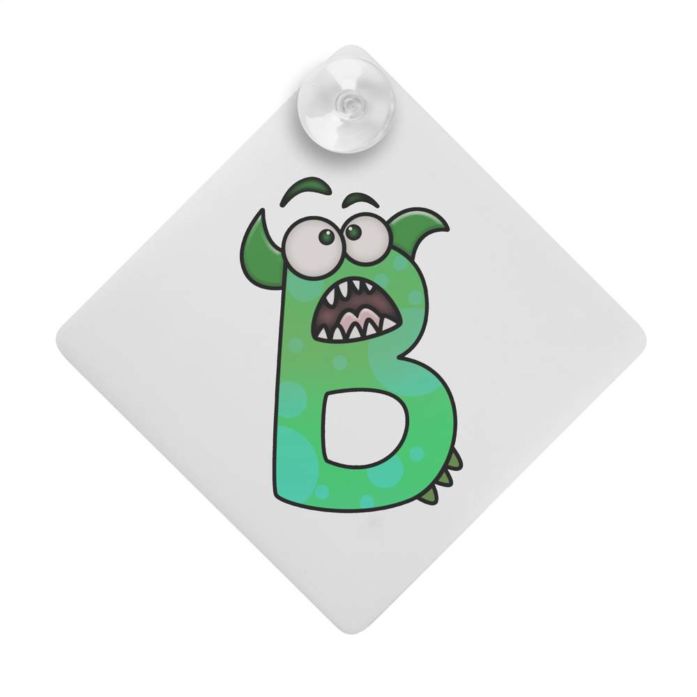 'Letter B Monster' Suction Cup Car Window Sign (CG00011441)