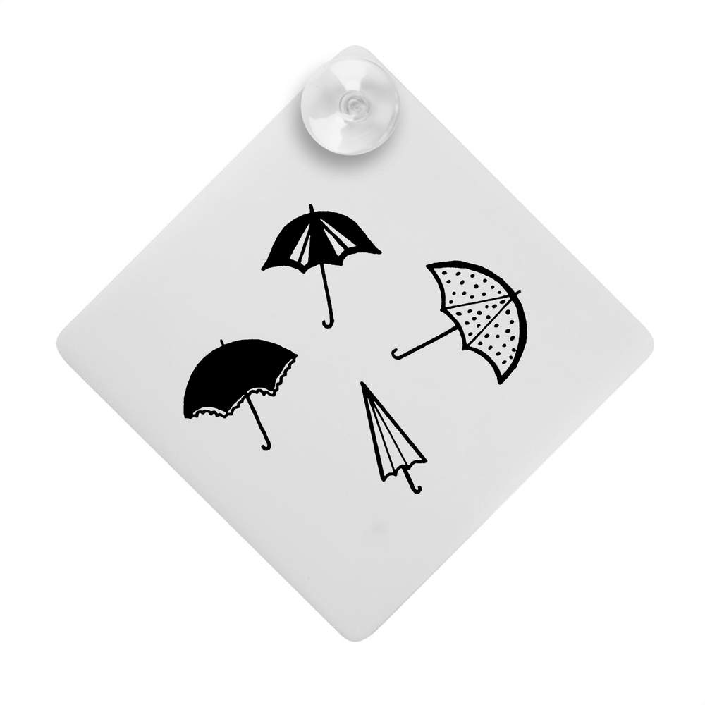 'Umbrella Medley' Suction Cup Car Window Sign (CG00012109)