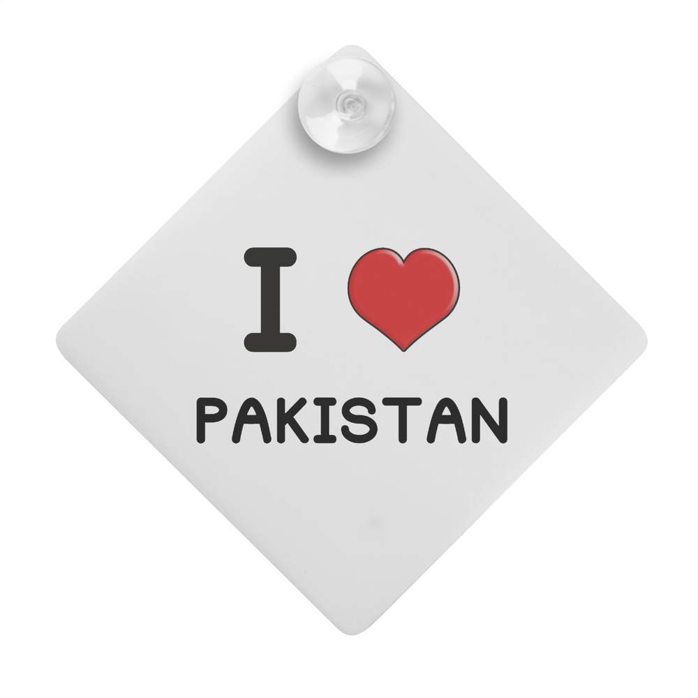 'I Love Pakistan' Suction Cup Car Window Sign (CG00012735)