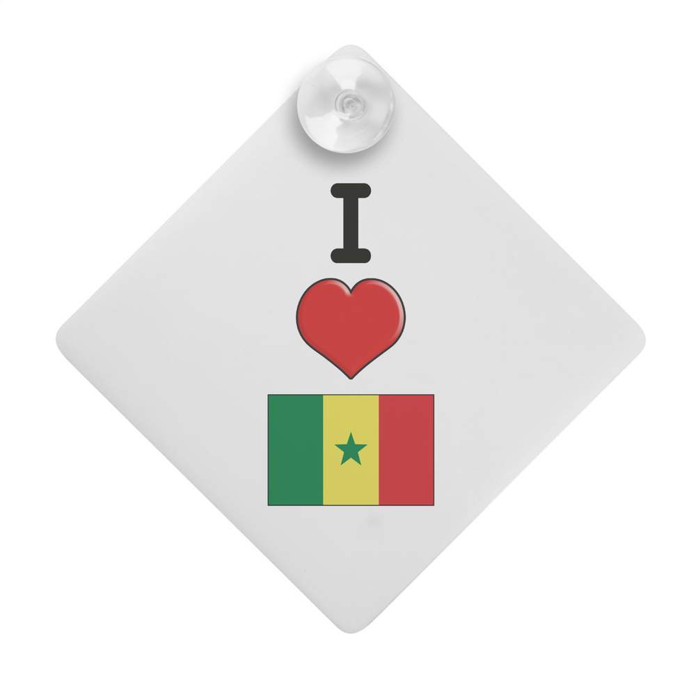 'I Love Senegal' Suction Cup Car Window Sign (CG00012973)