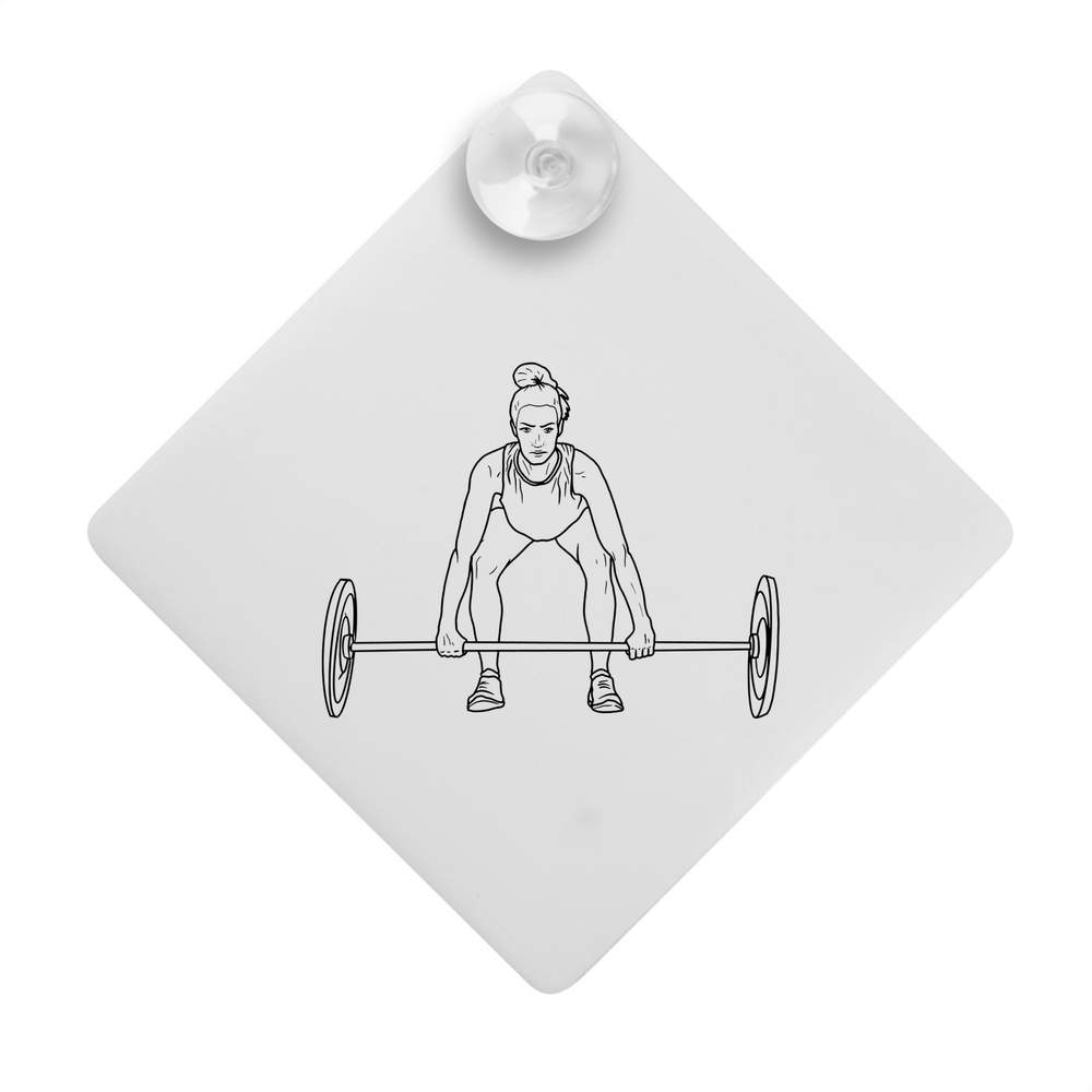 'Female Weightlifter' Suction Cup Car Window Sign (CG00014079)