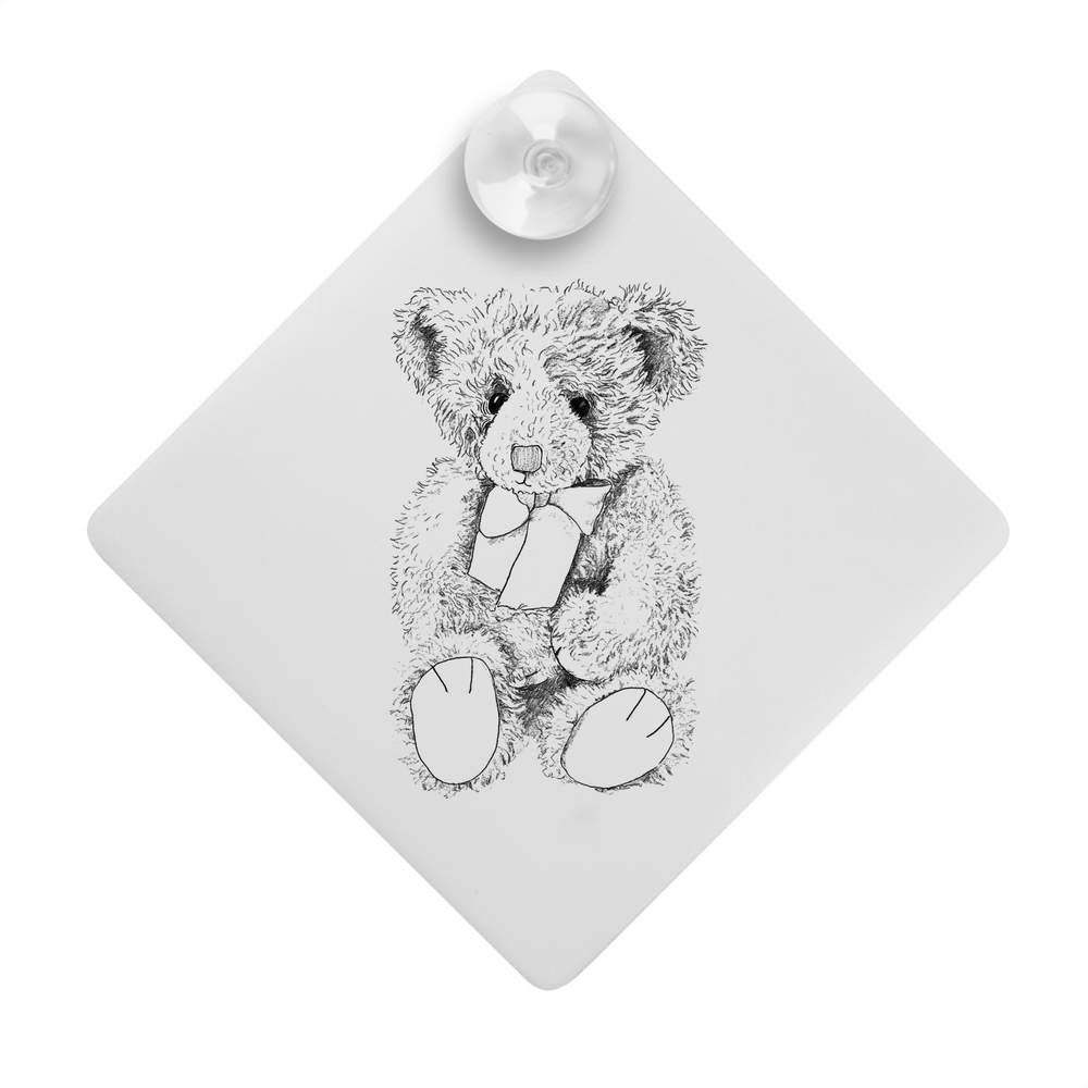 'Teddy Bear with Bow' Suction Cup Car Window Sign (CG00014408)
