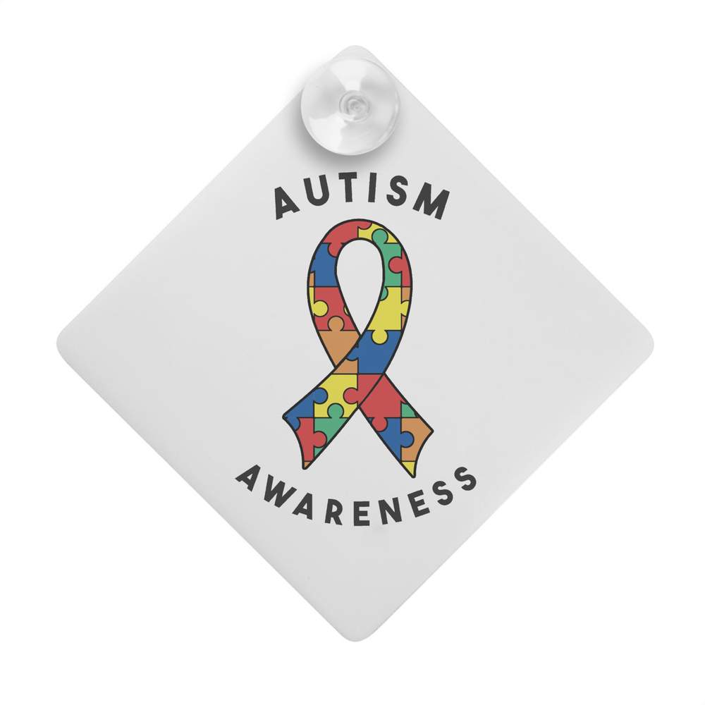 'Autism Awareness' Suction Cup Car Window Sign - 12cm - Hanging Plastic Sign for Cars, Vans, Trucks and Caravans (CG00016680)