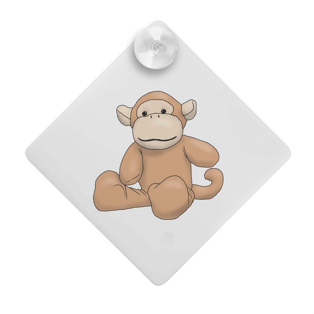 'Plush Monkey' Suction Cup Car Window Sign (CG00016723)