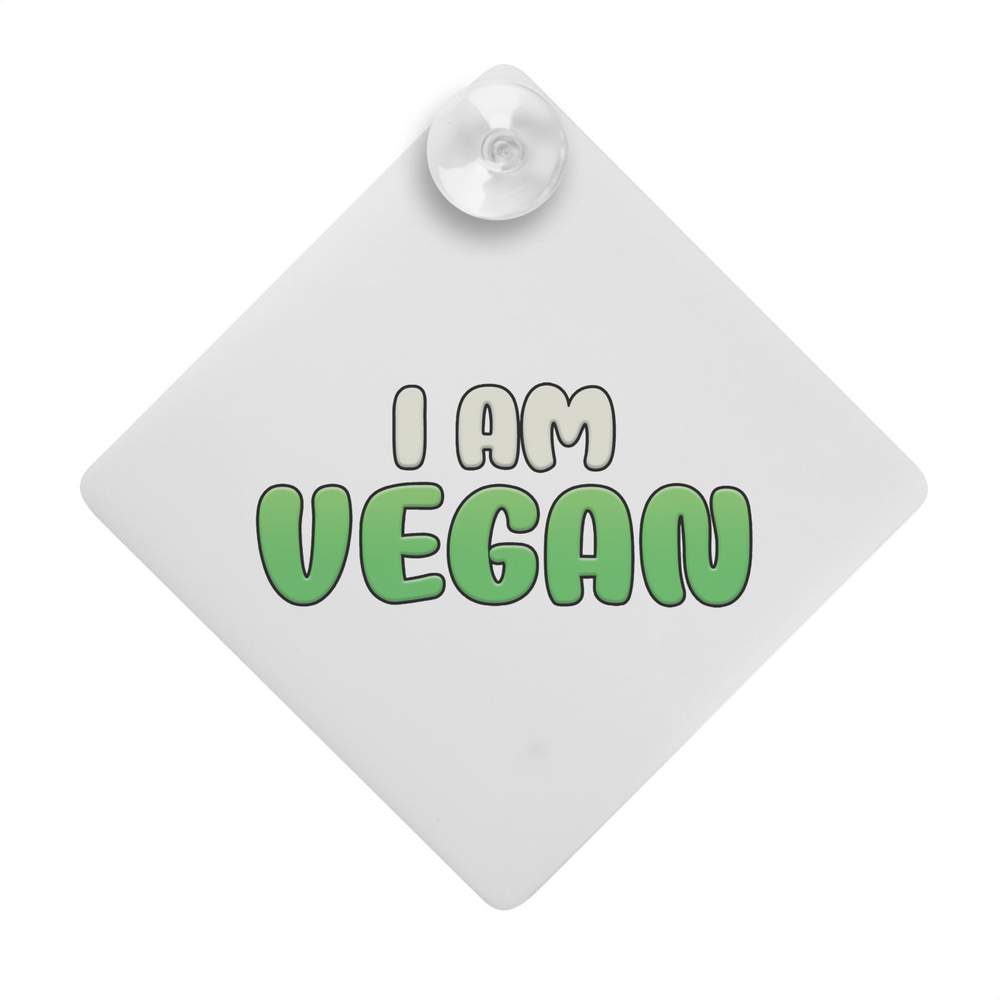 'I Am Vegan' Suction Cup Car Window Sign (CG00017467)