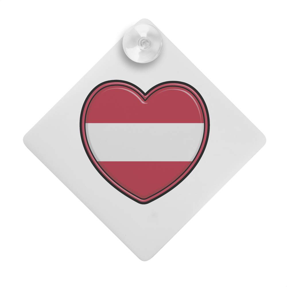 'Austria Flag Heart' Suction Cup Car Window Sign (CG00018523)