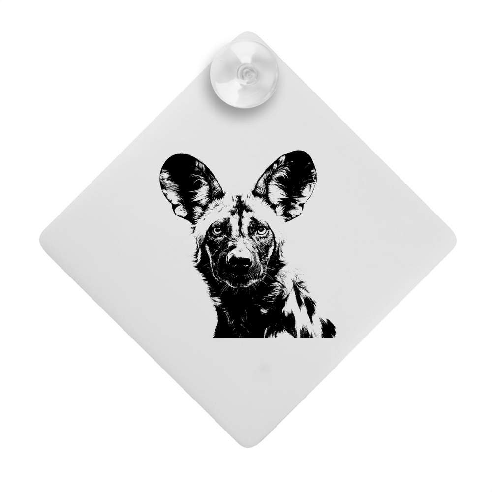 'African Wild dog' Suction Cup Car Window Sign (CG00020503)
