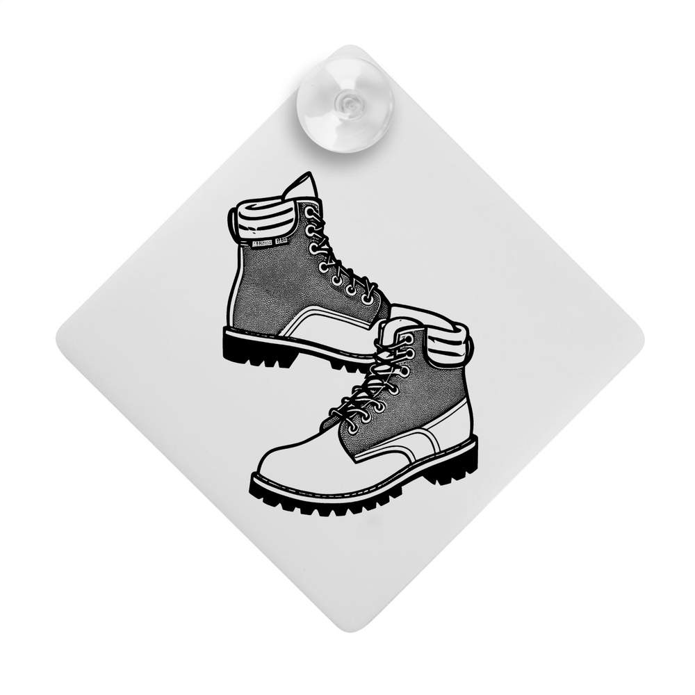 'Hiking Boots' Suction Cup Car Window Sign (CG00021545)