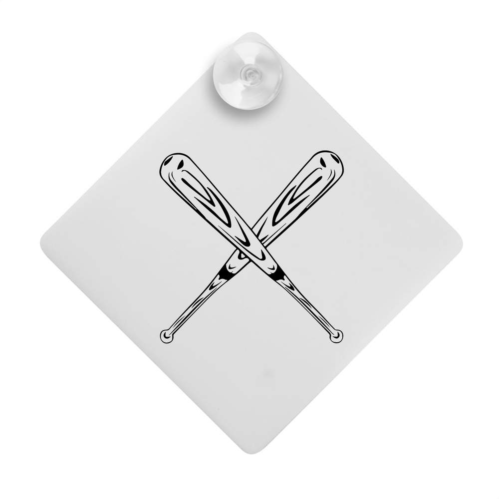 'Crossed Baseball Bats ' Suction Cup Car Window Sign (CG00022556)