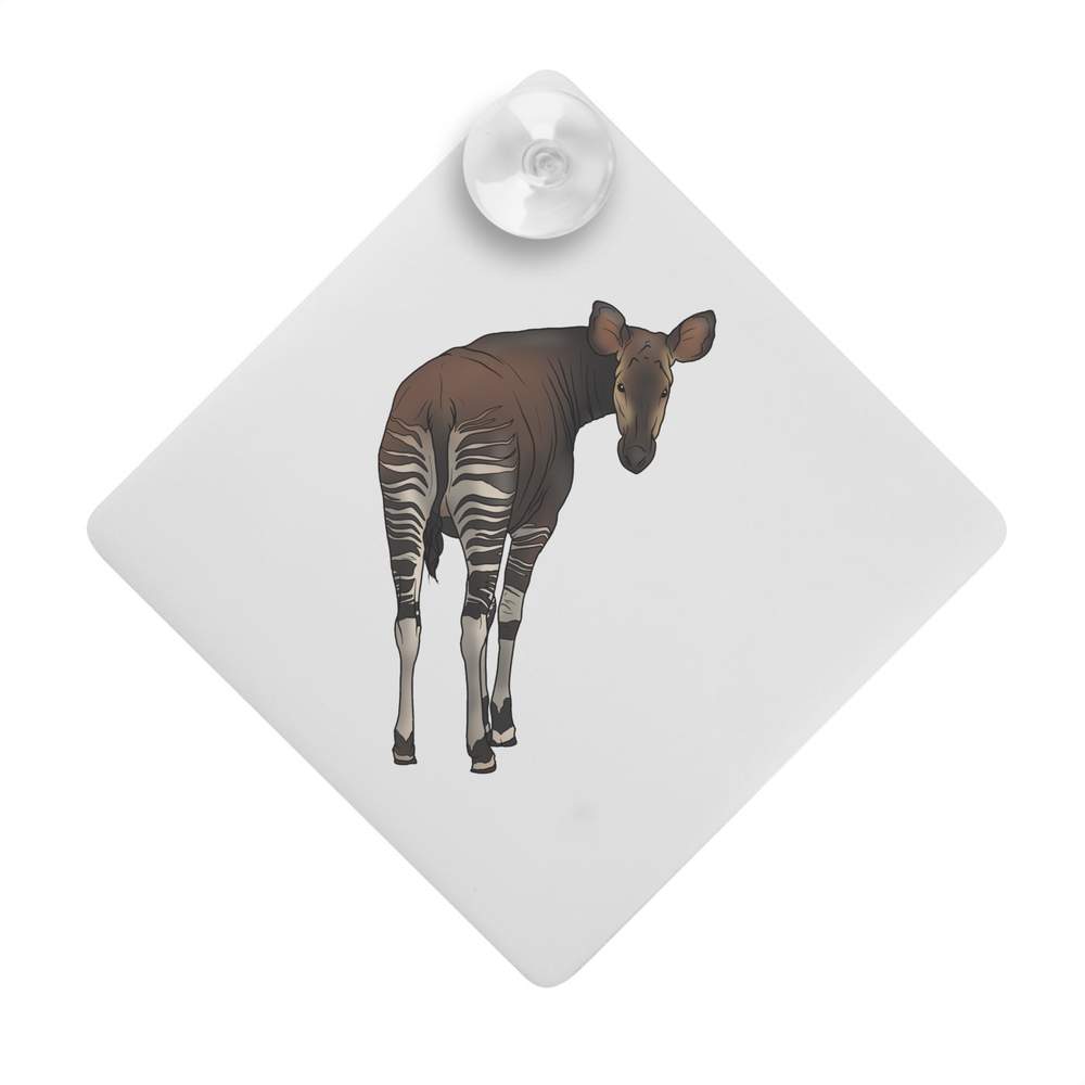 'Okapi Looking Back' Suction Cup Car Window Sign (CG00023528)