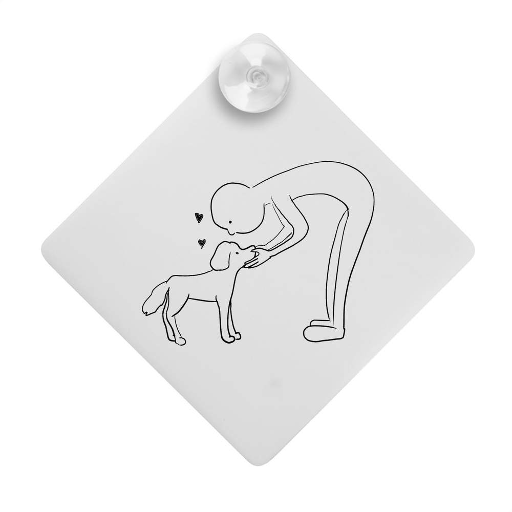 'Human And Dog' Suction Cup Car Window Sign (CG00024504)