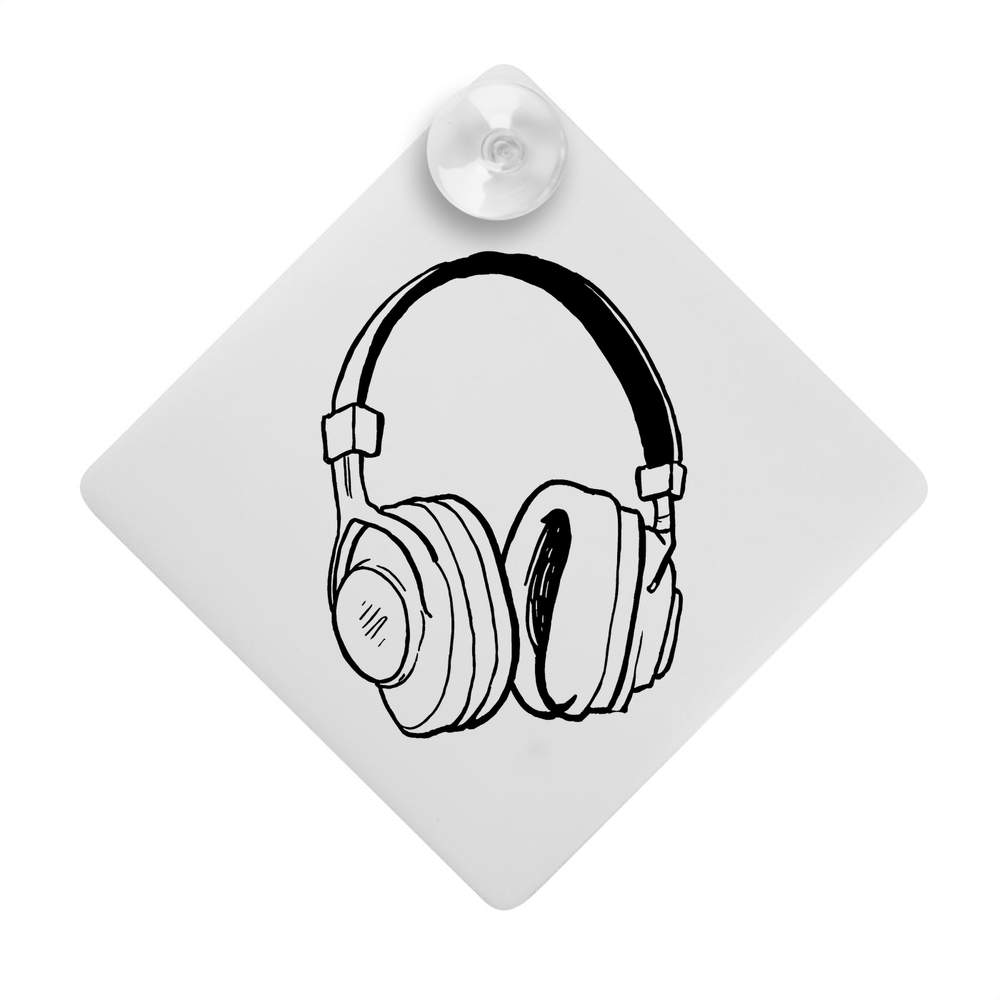 'Headphones' Suction Cup Car Window Sign (CG00025097)