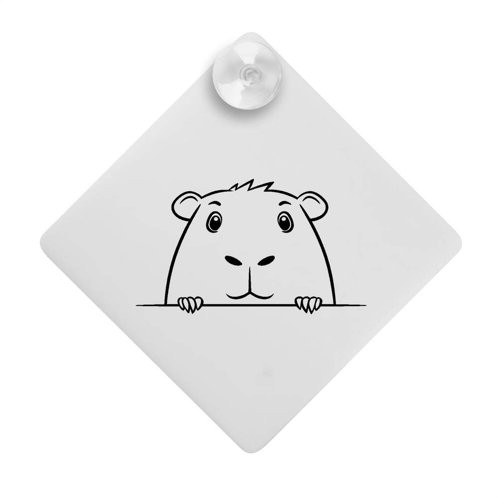 'Cute Capybara Peeking' Suction Cup Car Window Sign (CG00027120)