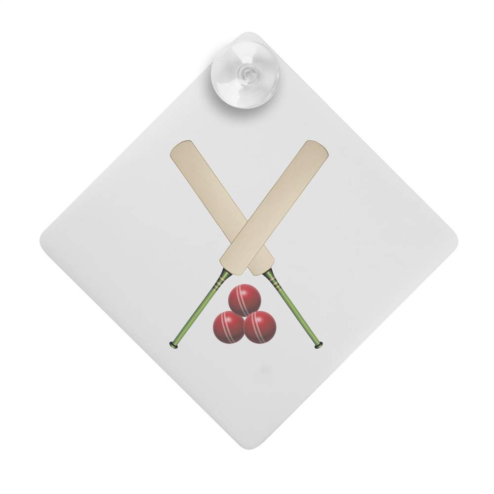 'Cricket Bats and Balls' Suction Cup Car Window Sign (CG00027405)