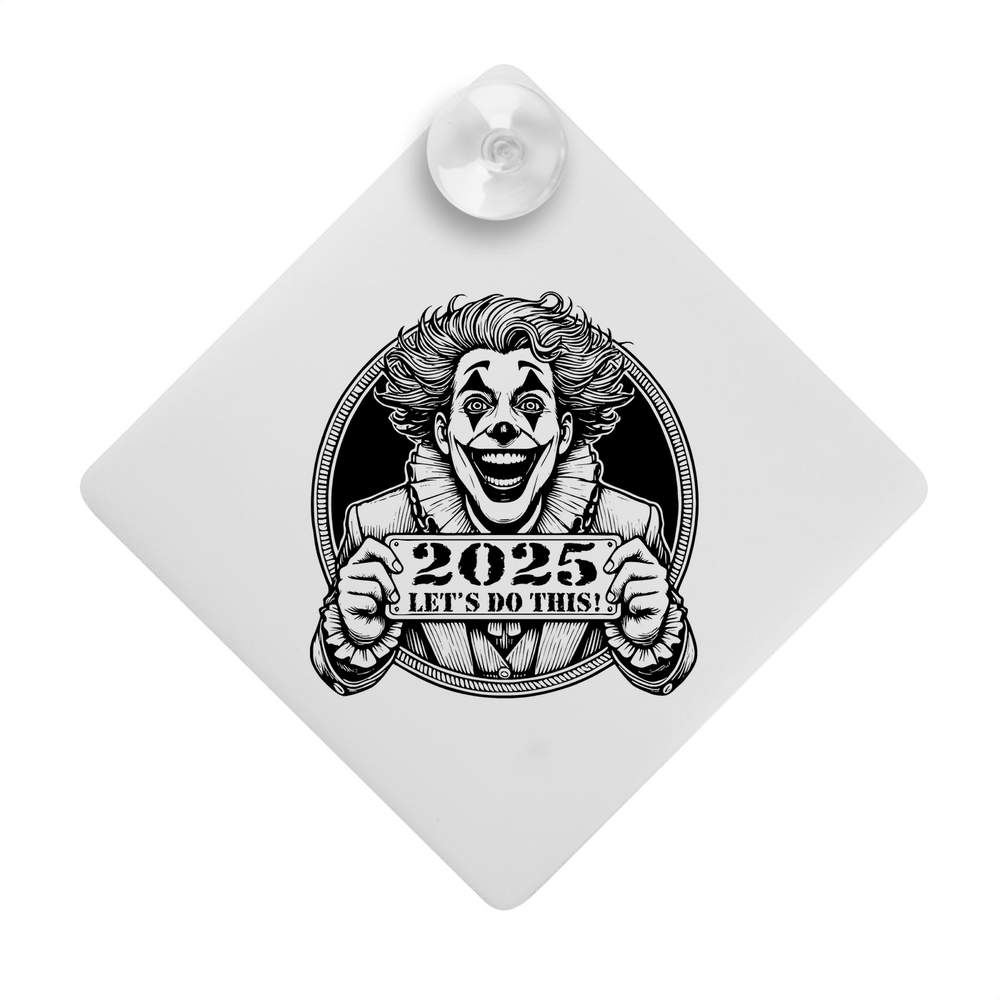 'Clown New Year 2025' Suction Cup Car Window Sign (CG00028093)