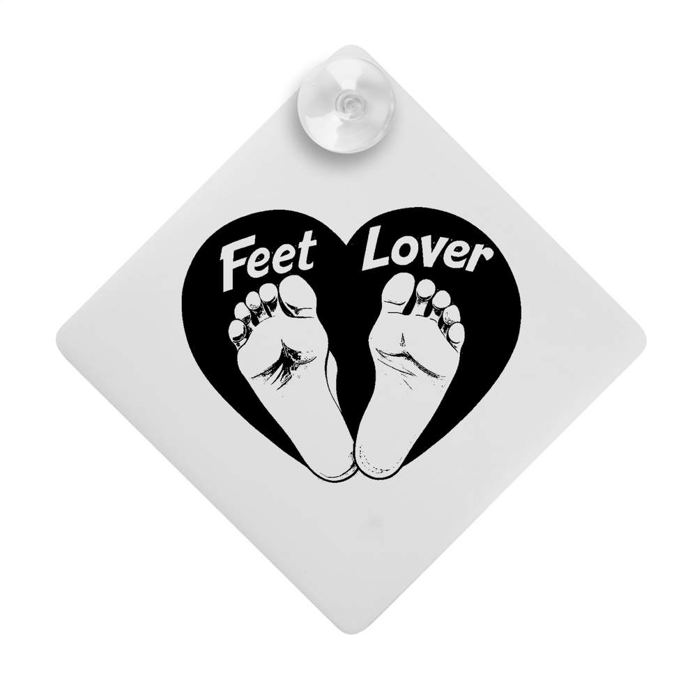 'Feet Lover with Heart ' Suction Cup Car Window Sign (CG00028140)