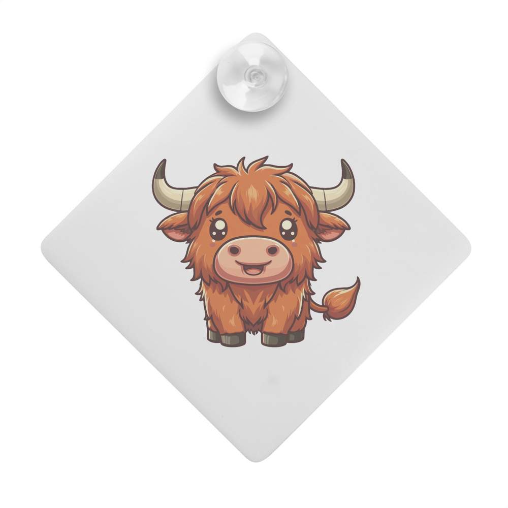 'Cute Highland Cow' Suction Cup Car Window Sign (CG00028203)