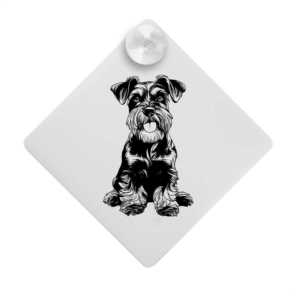 'Mini Schnauzer Sitting ' Suction Cup Car Window Sign (CG00028400)
