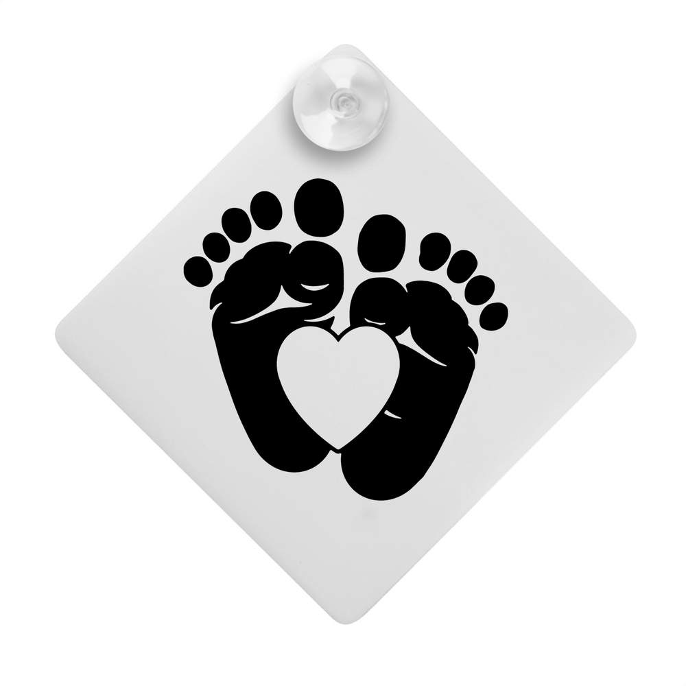 'Heart Baby Feet' Suction Cup Car Window Sign (CG00028631)