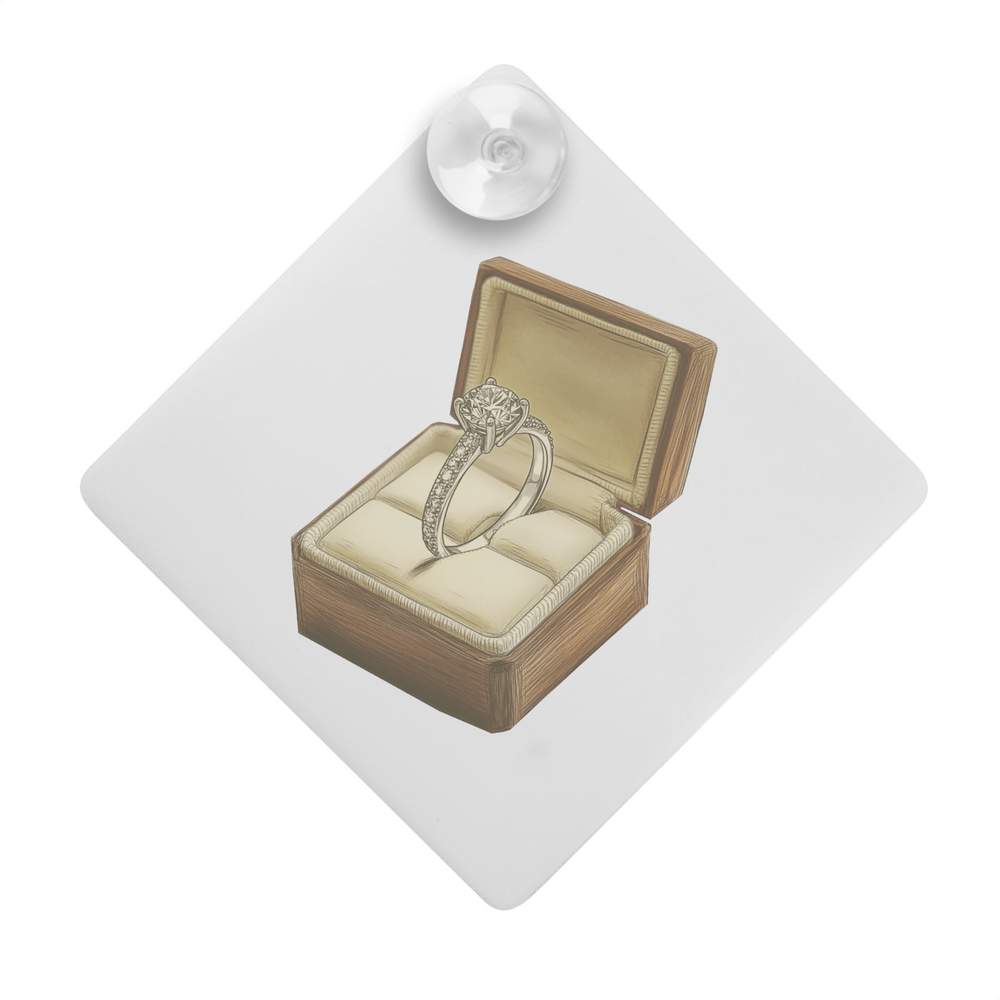 'Diamond Engagement Ring in Ring Box' Suction Cup Car Window Sign (CG00028754)