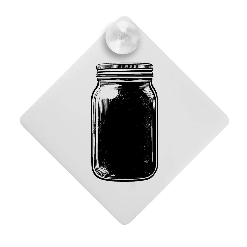 'Glass Jar with a Screw On Lid' Suction Cup Car Window Sign (CG00029295)