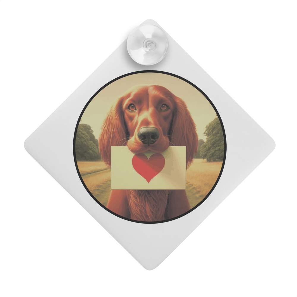 'Red Setter Love Note' Suction Cup Car Window Sign (CG00029603)