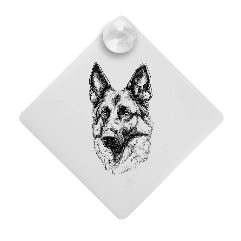'German Shepherd Portrait' Suction Cup Car Window Sign (CG00029874)