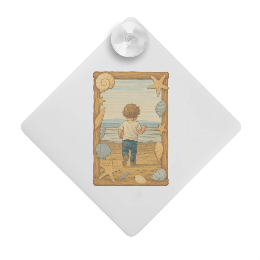 'Boy on the Beach' Suction Cup Car Window Sign (CG00030003)