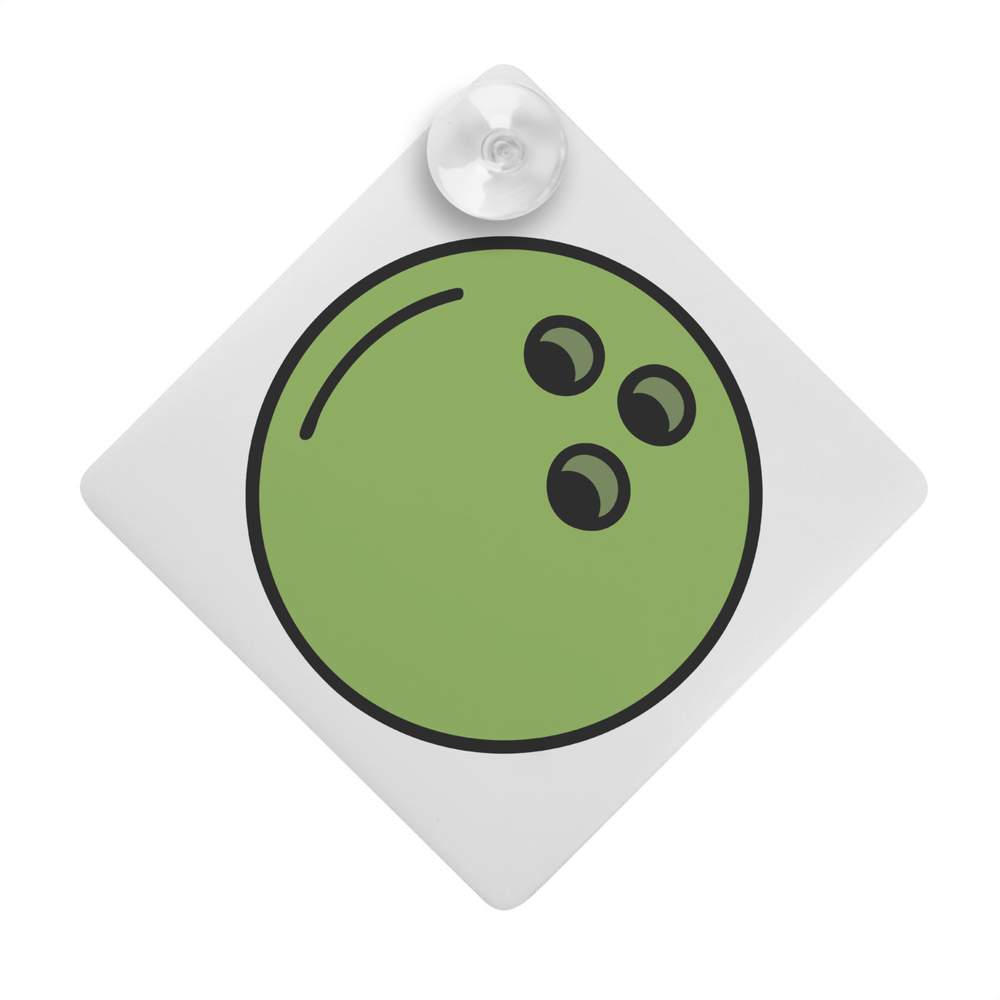 'Green bowling ball' Suction Cup Car Window Sign (CG00030405)
