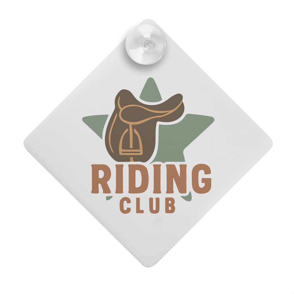 'Riding Club Saddle Emblem' Suction Cup Car Window Sign (CG00031981)