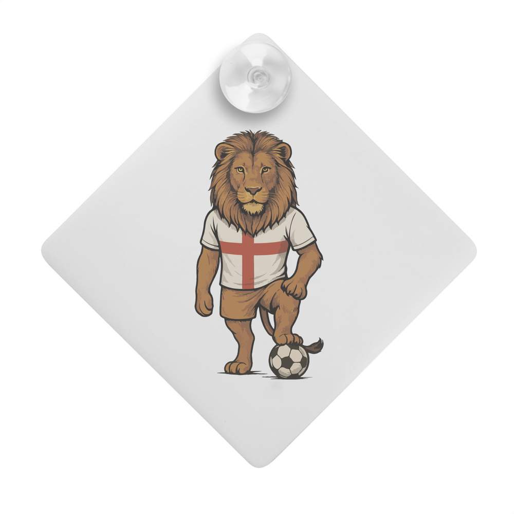 'England Football Lion' Suction Cup Car Window Sign - 12cm - Hanging Plastic Sign for Cars, Vans, Trucks and Caravans (CG00032917)
