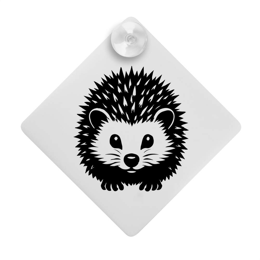 'Cute Fluffy Hedgehog With Spiky Hair' Suction Cup Car Window Sign (CG00033086)