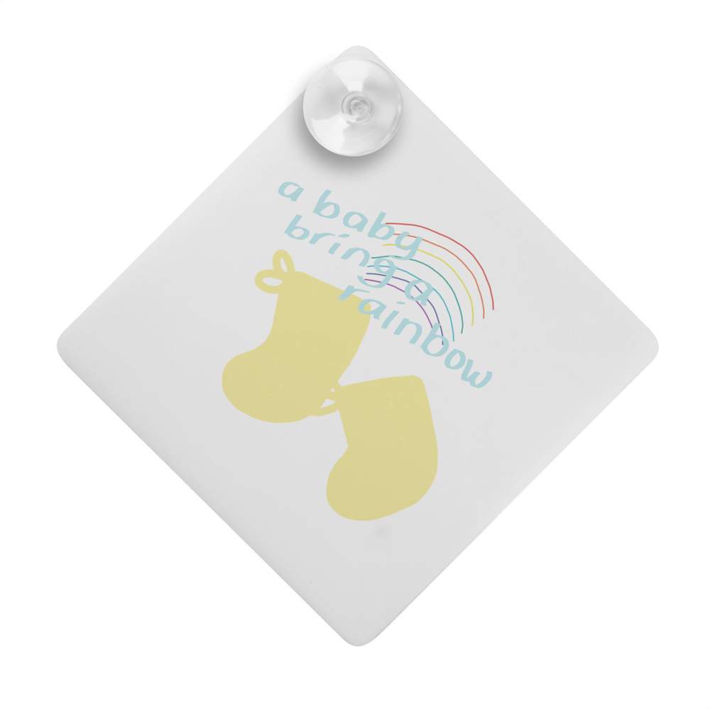 'A Baby Brings A Rainbow' Suction Cup Car Window Sign (CG00033245)