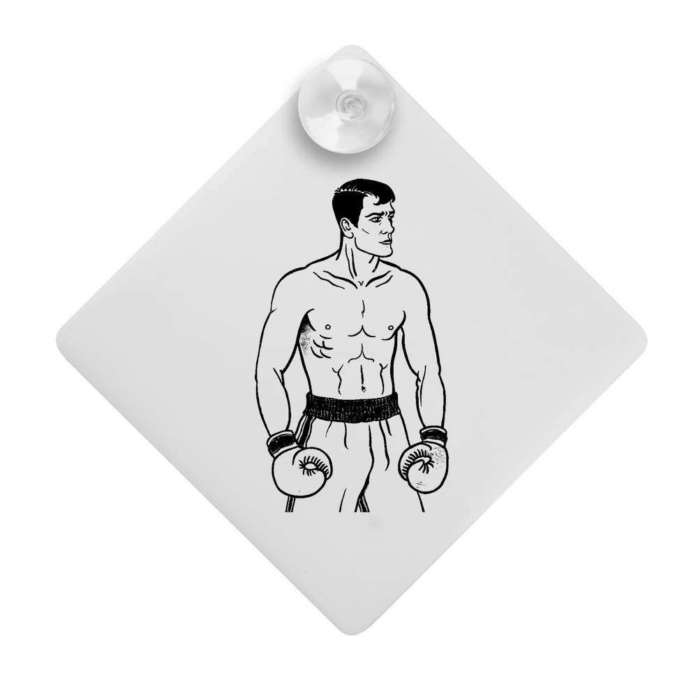 'Vintage Boxer Portrait' Suction Cup Car Window Sign (CG00033753)