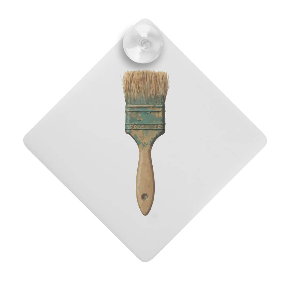 'Vintage Artist Painter Paint Brush Tool' Suction Cup Car Window Sign (CG00033995)