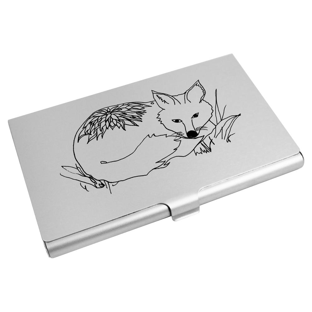 'Curled Up Fox' Business Card Holder / Credit Card Wallet (CH00005757)