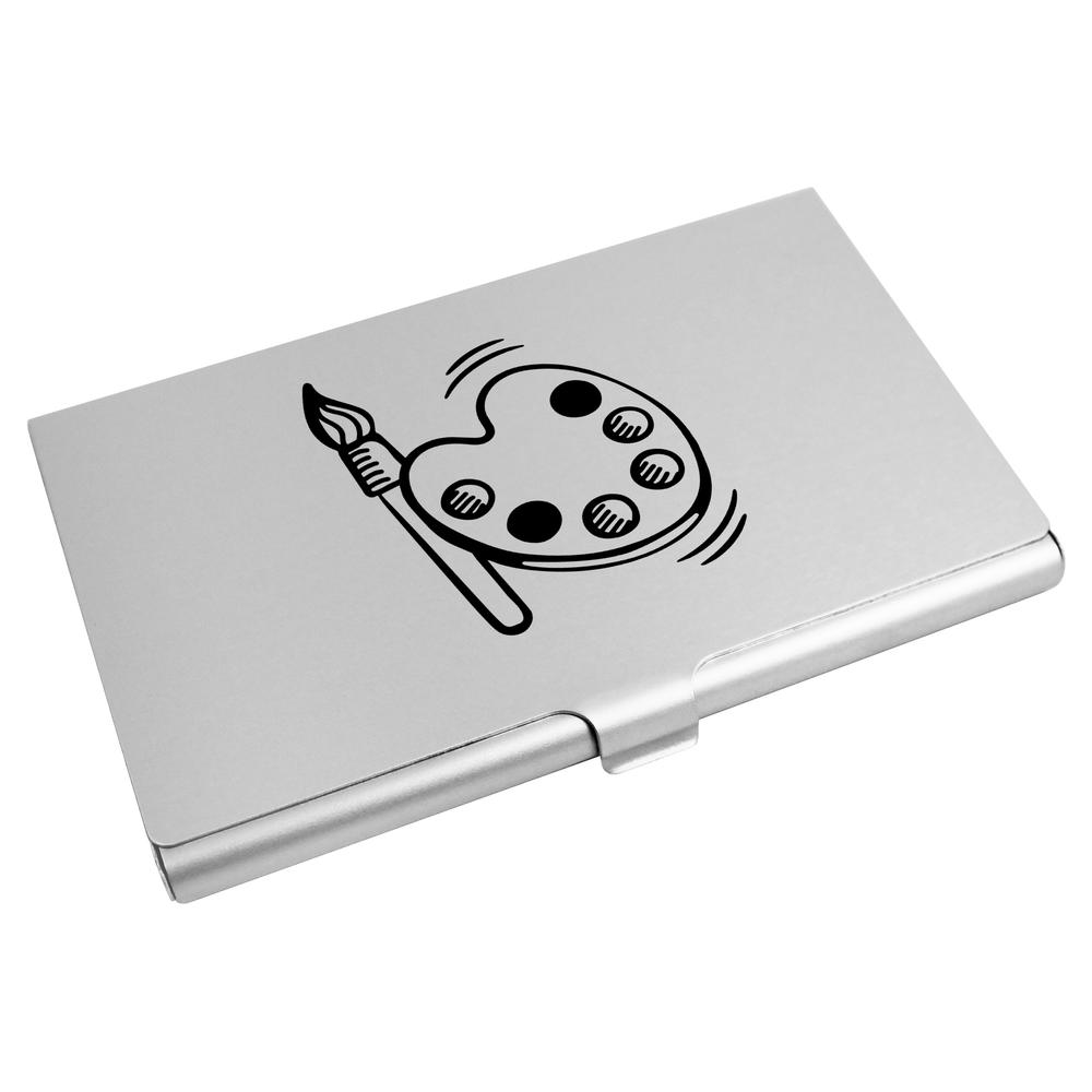 'Artist Pallet & Brush' Business Card Holder / Credit Card Wallet (CH00014656)